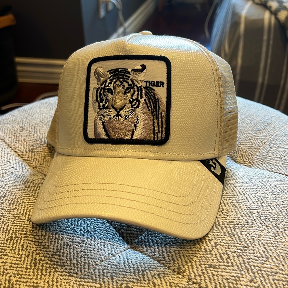 Goorin bros white leather tiger hat